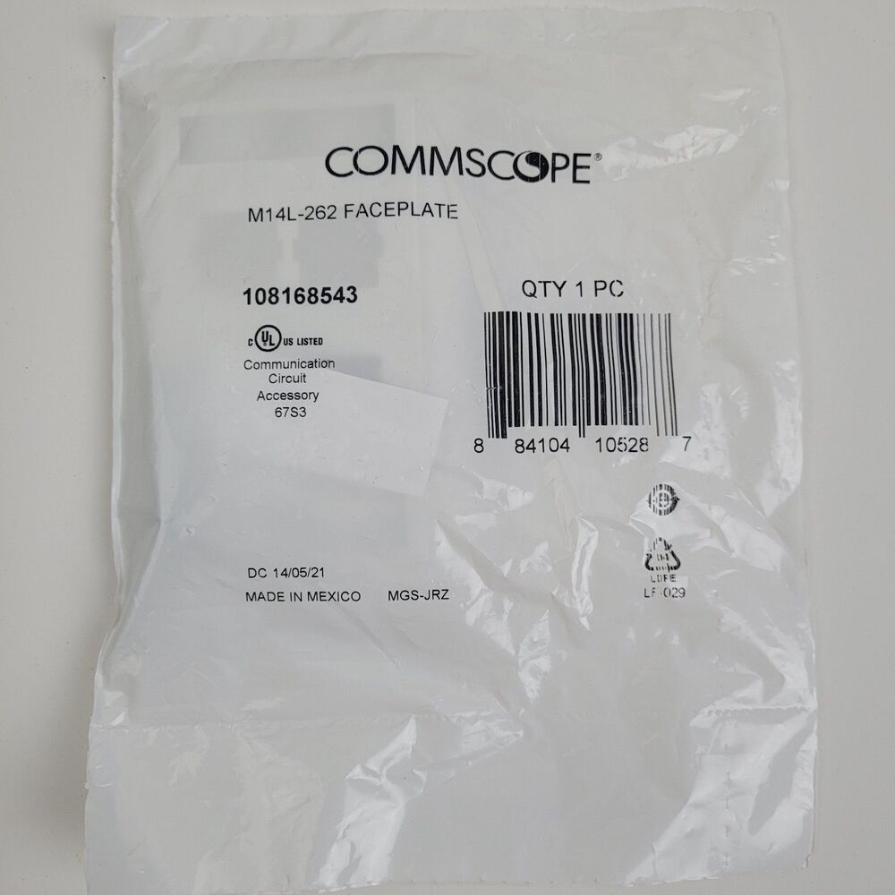 COMMSCOPE M12L-262 - Four Port L-Type Flush Mount Faceplate, White